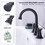 2-Handle 8 inch Widespread Bathroom Sink Faucet Oil-Rubbed Bronze Lavatory Faucet 3 Hole 360&#176; Swivel Spout Vanity Sink Basin Faucets with Pop Up Drain assembly and cUPC Water Supply Hoses