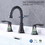 2-Handle 8 inch Widespread Bathroom Sink Faucet Oil-Rubbed Bronze Lavatory Faucet 3 Hole 360&#176; Swivel Spout Vanity Sink Basin Faucets with Pop Up Drain assembly and cUPC Water Supply Hoses