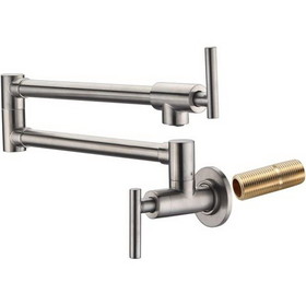 Pot Filler Faucet Wall Mount, Brushed Nickel Finish and Dual Swing Joints Design