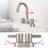 2 Handles Bathroom Sink Faucet, Brushed Nickel Centerset RV Bathroom Faucets for 3 Hole W108383689