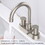 2 Handles Bathroom Sink Faucet, Brushed Nickel Centerset RV Bathroom Faucets for 3 Hole W108383689