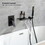 Male NPT Tub Faucet with Hand Shower, Matte Black Waterfall Bathtub Shower Faucet Set, Wall Mount Tub Shower System with Solid Brass Rough-in Valve Shower Trim Kit W1083P160622