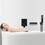 Male NPT Tub Faucet with Hand Shower, Matte Black Waterfall Bathtub Shower Faucet Set, Wall Mount Tub Shower System with Solid Brass Rough-in Valve Shower Trim Kit W1083P160622