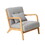 Mid Century Accent Chair with Wood Frame, Upholstered Living Room Chairs, Reading Armchair for Bedroom W1095132082