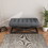 44" Retro Metal Base with Vintage Vegan Leather Bed Bench (Dark grey) W1097101895