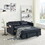 55.5" Twins Pull Out Sofa Bed Black Velvet W1097104078