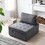 Multipurpose Linen Fabric Ottoman Lazy Sofa Pulling Out Sofa Bed (Dark Grey) W1097109515