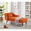 Modern Chaise Lounge Chair Velvet Upholstery (Orange) W1097124940