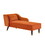 Modern Chaise Lounge Chair Velvet Upholstery (Orange) W1097124940