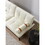Convertible Sofa Bed Futon with Solid Wood Legs Linen Fabric Ivory W1097125596