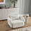 Living Room Furniture Lazy Sofa Chair Teddy Fabric White W1097130201