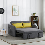 Twins Sofa Bed Grey Fabric W109752286