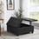 Large Square Faux Leather Storage Ottoman Coffee table for Living Room & Bedroom (Black) W109753272