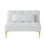 Convertible sofa bed futon with gold metal legs teddy fabric (White) W109768483