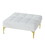 Convertible sofa bed futon with gold metal legs teddy fabric (White) W109768483