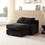 Modern Luxury Sofa Couch for Living Room Quality Corduroy Upholstery Sleeper Sofa Bed Daybed Black
