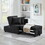 Chair Bed 4 in 1 Convertible Recliner Couch Sleeper Sofa Bed w/Sturdy Wood Frame for Living Room, Bedroom, Small Space Polyester Upholstery Black W1097P175428