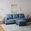 Living Room Furniture with Polyester Fabric L Shape Couch Corner Sofa for Small Space Blue W1097P178039