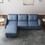 Living Room Furniture with Polyester Fabric L Shape Couch Corner Sofa for Small Space Blue W1097P178039