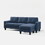 Living Room Furniture with Polyester Fabric L Shape Couch Corner Sofa for Small Space Blue W1097P178039