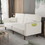 Sofa bed in White Cotton Linen Fabric W1097S00031