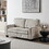 Living Room Sofa Loveseat with Storage Beige Corduroy W1097S00068