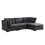 L Shape Modular Soft Fabric Sofa Filled with Down (Dark Grey) W1097S00076