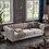 Chesterfield sofa in linen fabric (Light Grey) W1097S00079