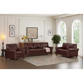 Living Room Sofa with Storage Sofa 1+2+3 Sectional Burgundy Faux Leather