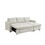 88" Convertible Pull Out Sofa Bed with Storage Chaise Sofa Bed Microfiber Fabric Upholstery Beige W1097S00118