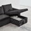 114"Convertible Pull Out Sofa Bed with Storage Chaise Sofa Bed Corduroy Velvet Upholstery Dark Grey W1097S00123
