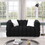 W1099S00072 Black+Boucle+Light Brown+Wood+Primary Living Space