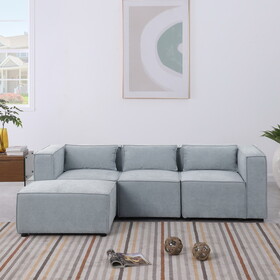 modular sofa Grayish blue chenille fabric, simple and grand, the seat and back is very soft. this is also a KNOCK DOWN sofa W1099S00110