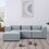 modular sofa Grayish blue chenille fabric, simple and grand, the seat and back is very soft. this is also a KNOCK DOWN sofa W1099S00110