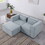modular sofa Grayish blue chenille fabric, simple and grand, the seat and back is very soft. this is also a KNOCK DOWN sofa W1099S00112