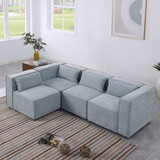 modular sofa Grayish blue chenille fabric, simple and grand, the seat and back is very soft. this is also a KNOCK DOWN sofa W1099S00114