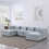 modular sofa Grayish blue chenille fabric, simple and grand, the seat and back is very soft. this is also a KNOCK DOWN sofa W1099S00115
