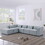 modular sofa Grayish blue chenille fabric, simple and grand, the seat and back is very soft. this is also a KNOCK DOWN sofa W1099S00116