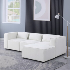 modular sofa Beige chenille fabric, simple and grand, the seat and back is very soft. this is also a KNOCK DOWN sofa W1099S00117