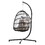 Indoor Outdoor Patio Hanging Egg Chair Wicker Swing Hammock Chair with Stand W110090706