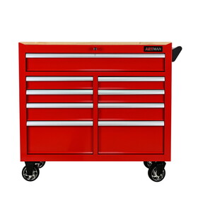 9 Drawers Multifunctional Tool Cart With Wheels And Wooden Top W1102139230