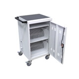 30+2Bay Mobile School Charging Cart Station for Chromebook, Tablet and Laptop Computer with Power Strip Included, assembly Required-WHITE W110237371
