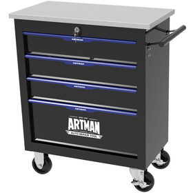 4 Drawers Multifunctional Tool Cart With Wheels-Black W1102P182231