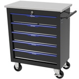 5 Drawers Multifunctional Tool Cart With Wheels-Black+Blue W1102P182232