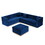 Contemporary Vertical Channel Tufted Velvet Big Size Ottoman Upholstered Foot Rest for Living Room Apartment,Blue W1117127177