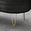 46.9" Width Oval Storage Bench with Gold Legs,Teddy Fabric Upholstered Ottoman Storage Benches for Bedroom End of Bed,Sherpa Fabric Bench for Living Room,Dining Room,Entryway,Bed Side,Black