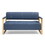 Navy Blue + Bonded Leather