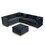 Contemporary Vertical Channel Tufted Velvet Big Size Ottoman Modern Upholstered Foot Rest for Living Room Apartment,Black W1117P147304