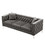 82.3" Width Modern Velvet Sofa Jeweled Buttons Tufted Square Arm Couch Grey,2 Pillows Included W1117S00003