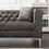 82.3" Width Modern Velvet Sofa Jeweled Buttons Tufted Square Arm Couch Grey,2 Pillows Included W1117S00003